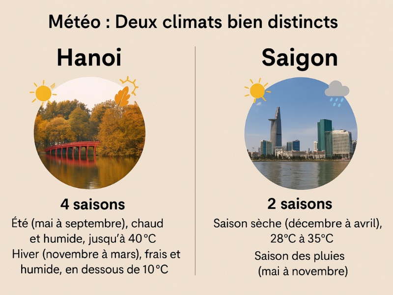 Météo entre Hanoi et Saigon